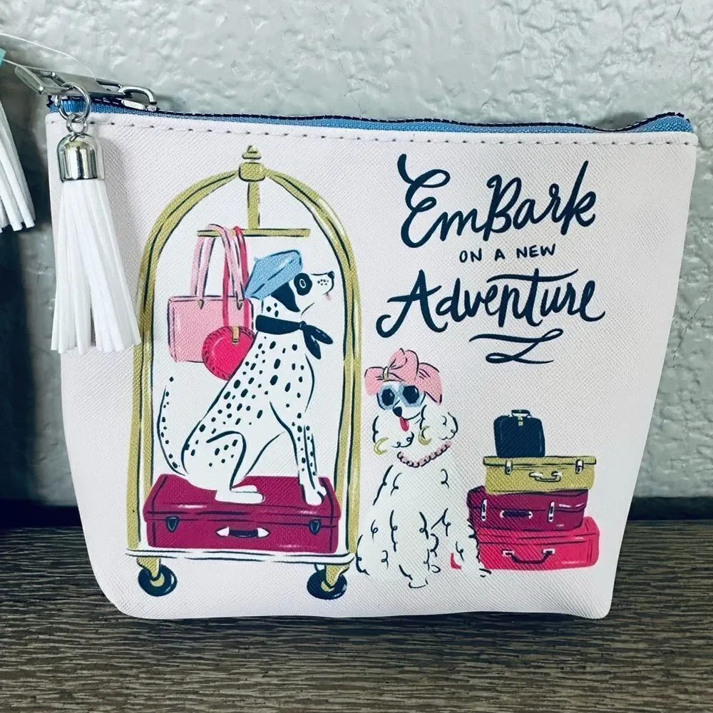 Travel Dogs Embark on a New Adventure Zipper Makeup Bag Pouch
